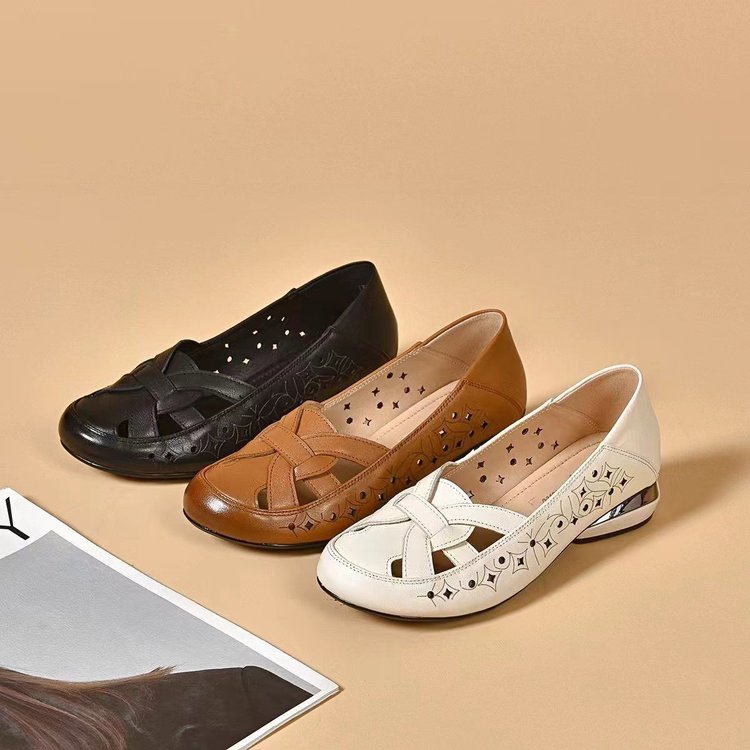 Janira | Leather Slip-On Shoes with Modern Cut Design