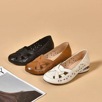 Janira | Leather Slip-On Shoes with Modern Cut Design