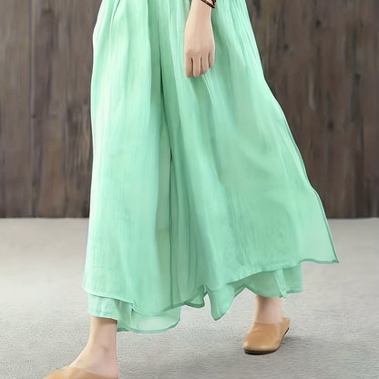 Faith | Chiffon Pleated Layered Pants Skirt