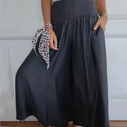 Jocelyn | Wide Leg Pants with Ruffled Waist