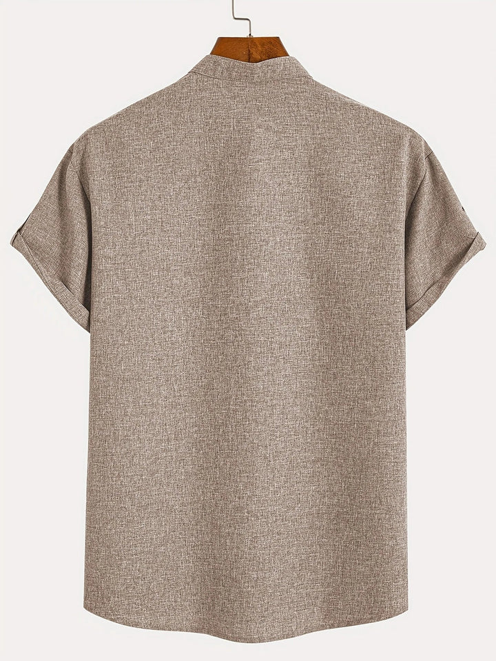 Hayes™ Elegant Short Sleeve High Collar Shirt