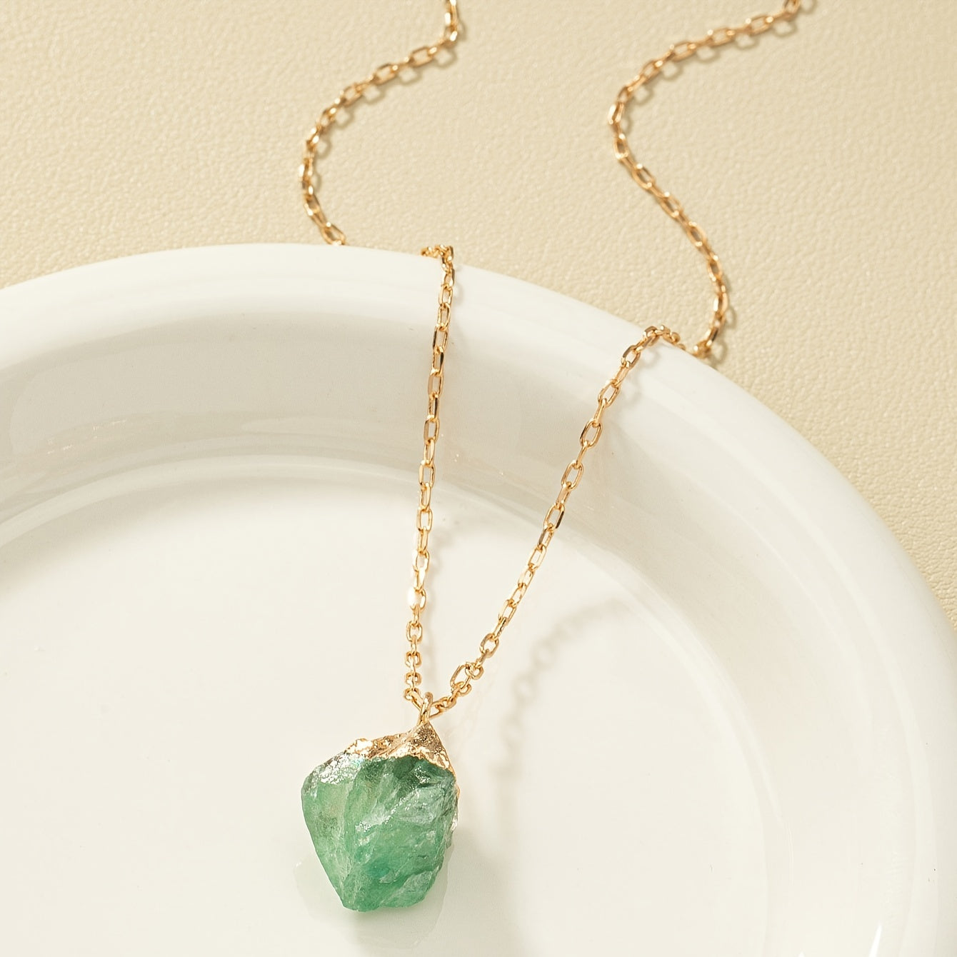Taria™ Minimalist Necklace with Irregular Pendant Plated in 14K Gold