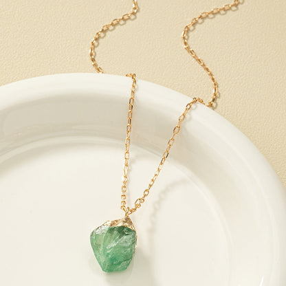 Taria™ Minimalist Necklace with Irregular Pendant Plated in 14K Gold