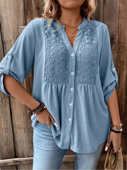 Vireya | Elegant Blouse with V-Neck and Buttons