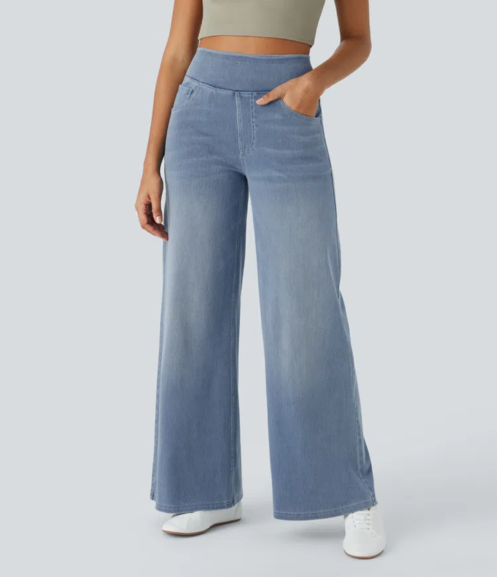 Karellea™ High-Waisted Wide Leg Stretch Jeans