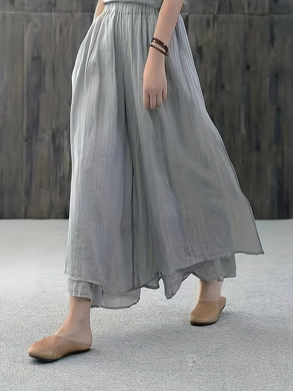 Faith | Chiffon Pleated Layered Pants Skirt