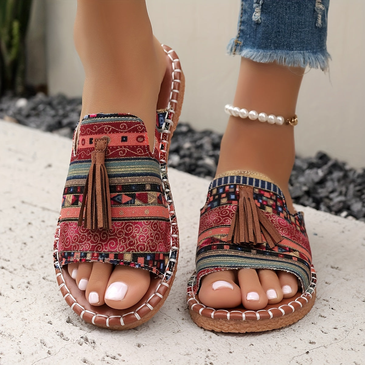 Rosaline | Bohemian Moccasins with Fringes and Artisan Comfort