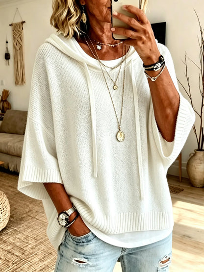 Celestine | Oversized Hoodie Sweater with Short Sleeves