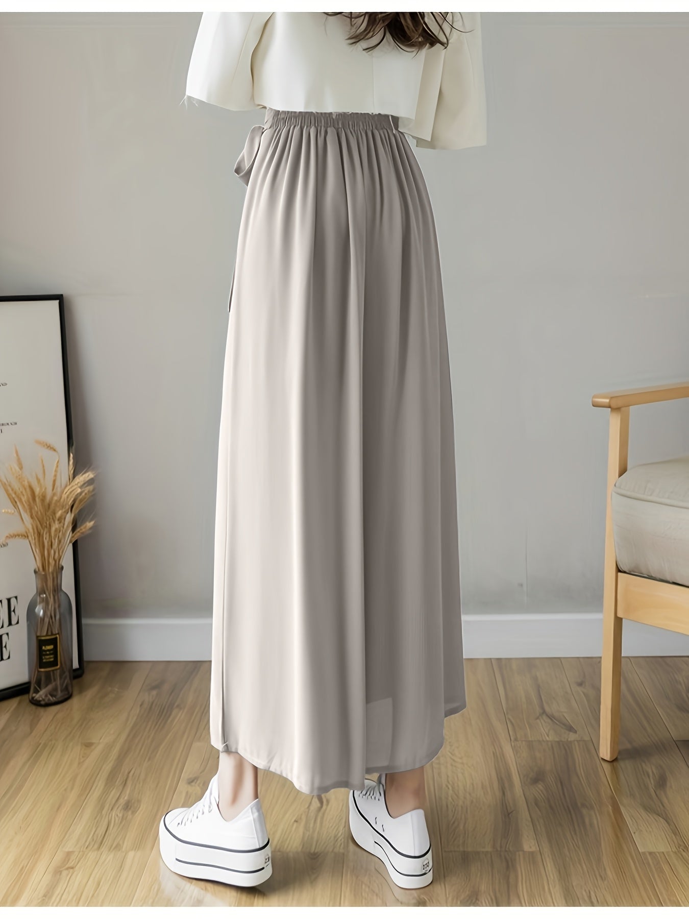 Caexine | Wide Leg Pleated Pants with Elegant Cut