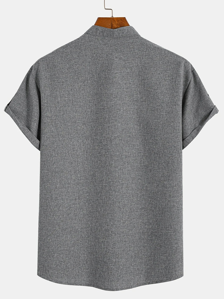 Hayes™ Elegant Short Sleeve High Collar Shirt