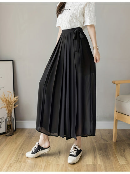 Caexine | Wide Leg Pleated Pants with Elegant Cut