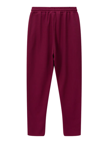 Yaxolt | Textured Relaxed Fit Pants with Maximum Comfort