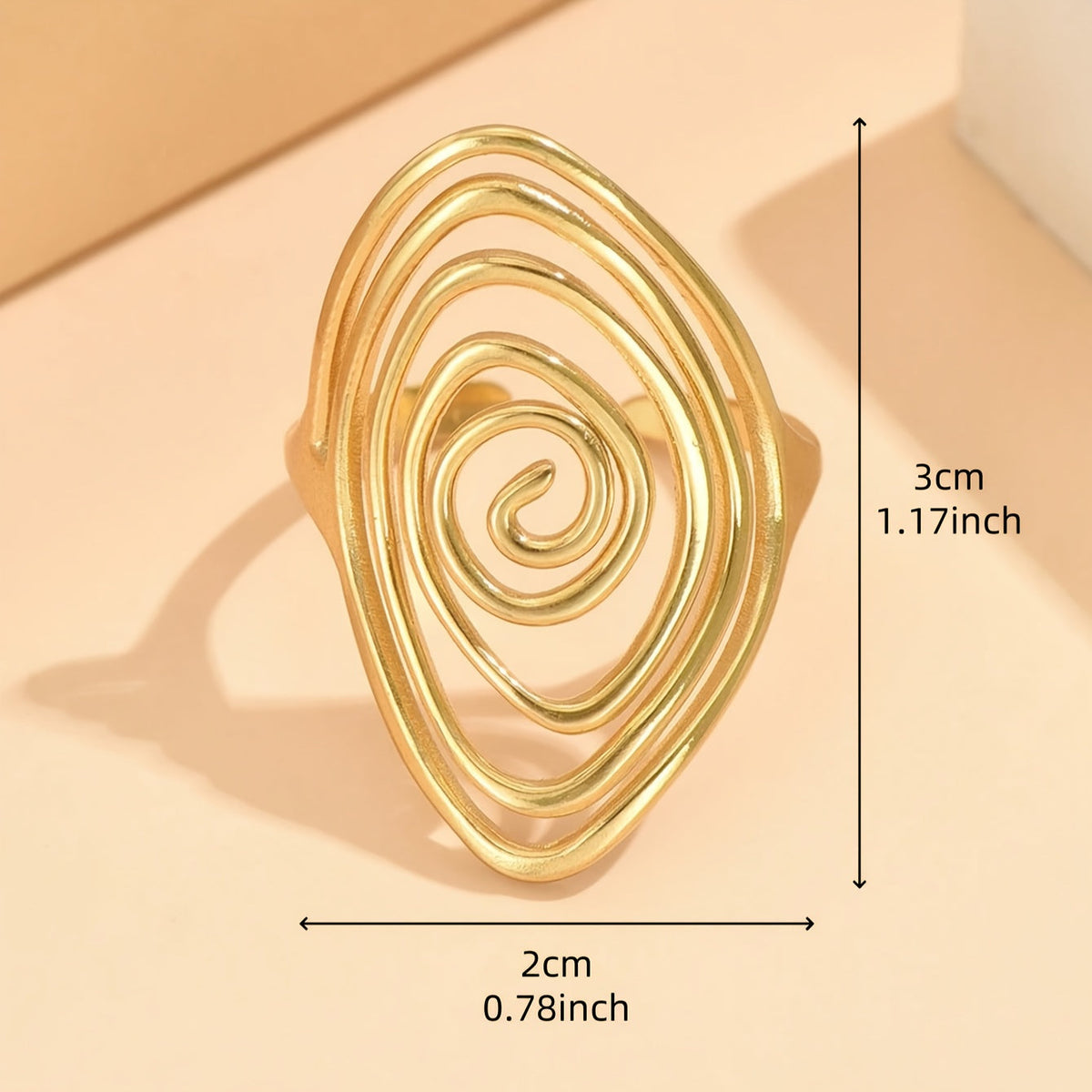 Scarlett | Elegant and Modern Hollow Spiral Stainless Steel Ring