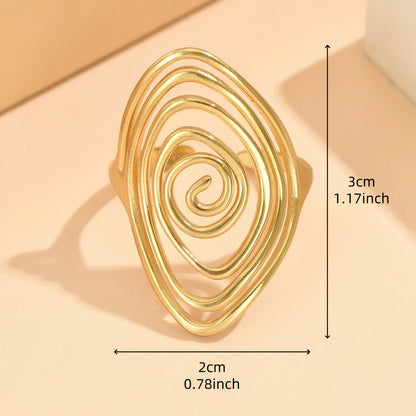 Scarlett | Elegant and Modern Hollow Spiral Stainless Steel Ring