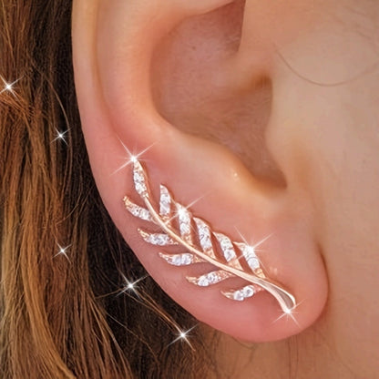 Hensleyra™ Elegant Leaf Earrings with Hollow Design and Golden Finish