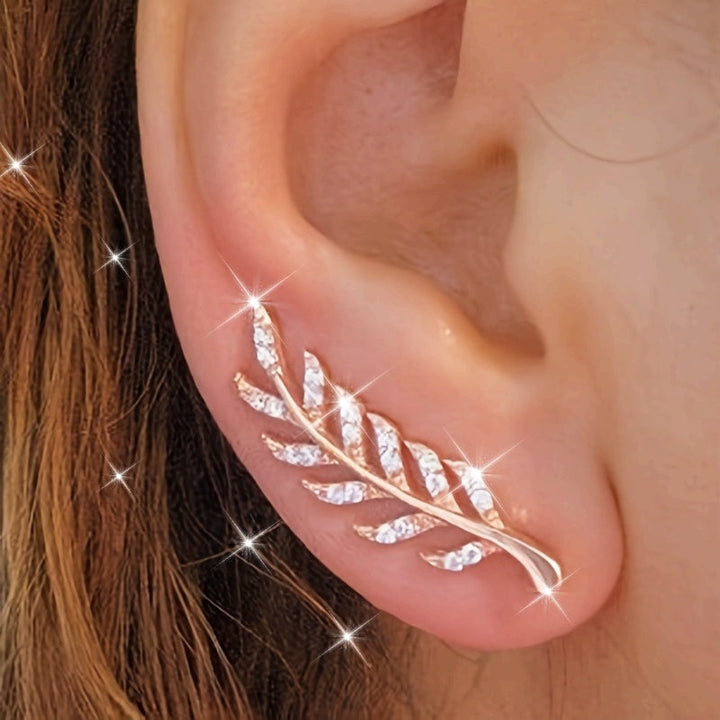 Hensleyra™ Elegant Leaf Earrings with Hollow Design and Golden Finish