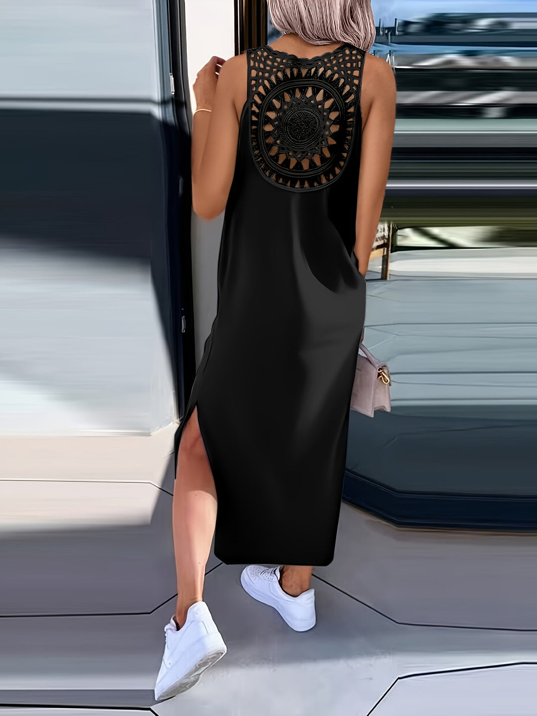 Umaira™ Sleeveless Dress with Lace and Open Back