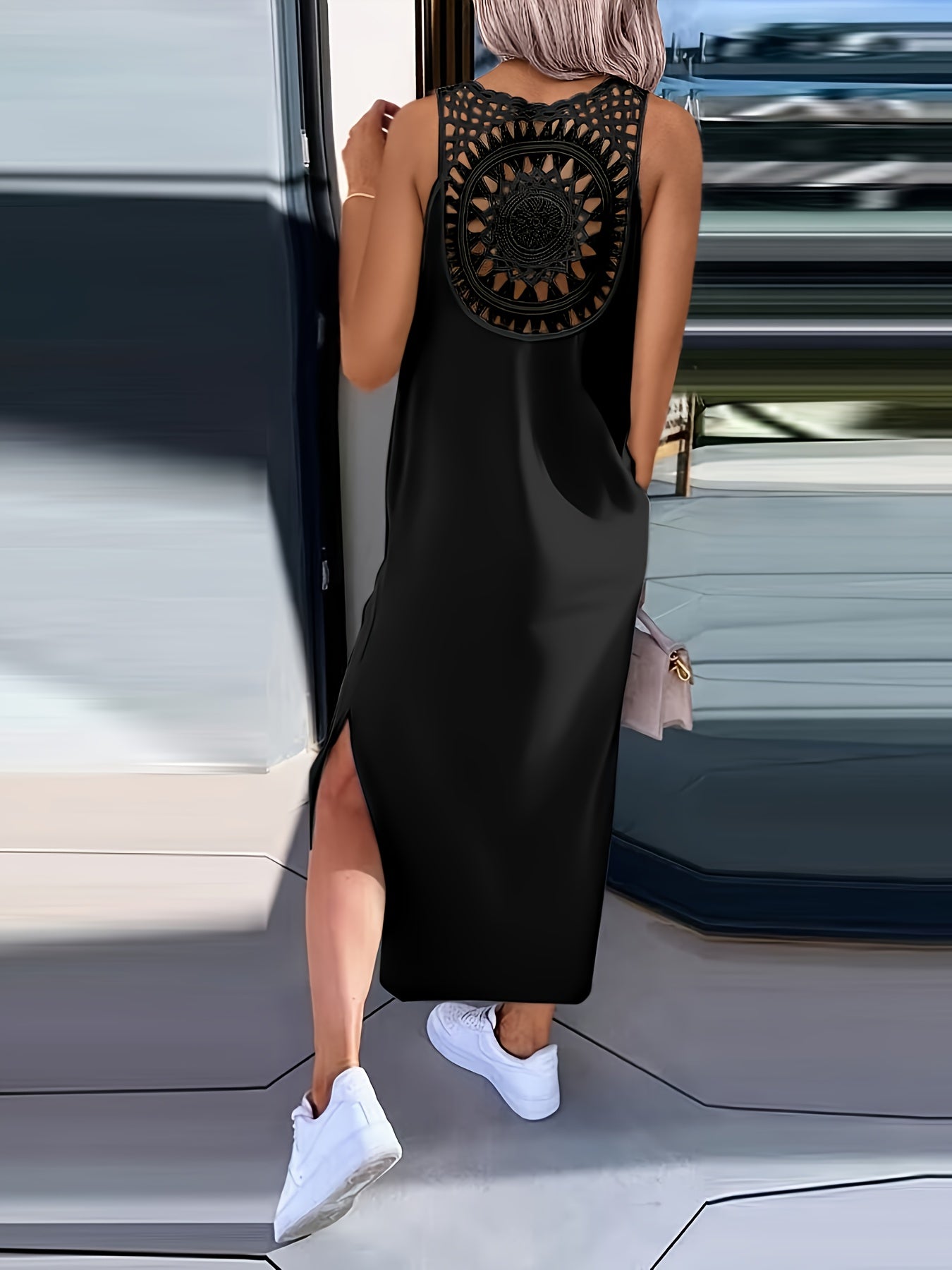Umaira™ Sleeveless Dress with Lace and Open Back