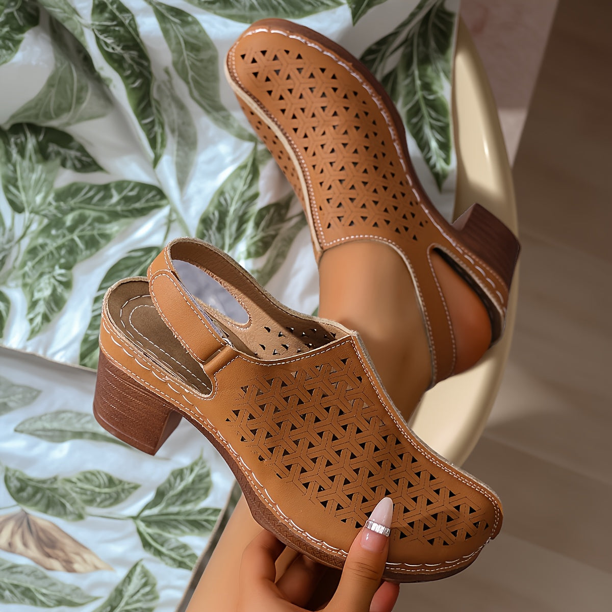 Korae | Heeled Sandals with Adjustable Straps and Cut-Out Design