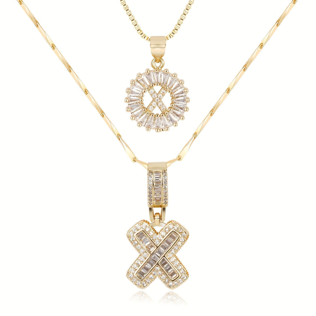 Primrose™ Initial Letter Necklaces with 14k Diamonds (2 pieces)