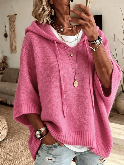 Celestine | Oversized Hoodie Sweater with Short Sleeves