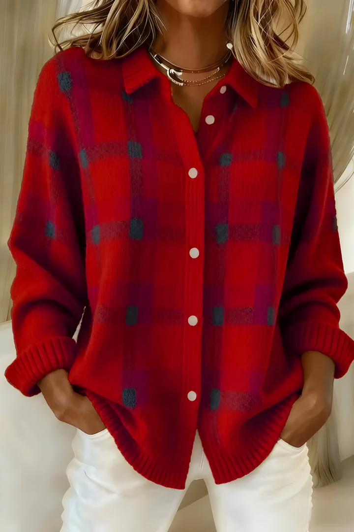 Noréa™ Cardigan Checkered Knit Dim Light