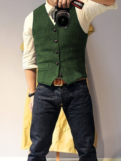 Zoltan | Vintage Herringbone Vest with Classic Style and Timeless Elegance