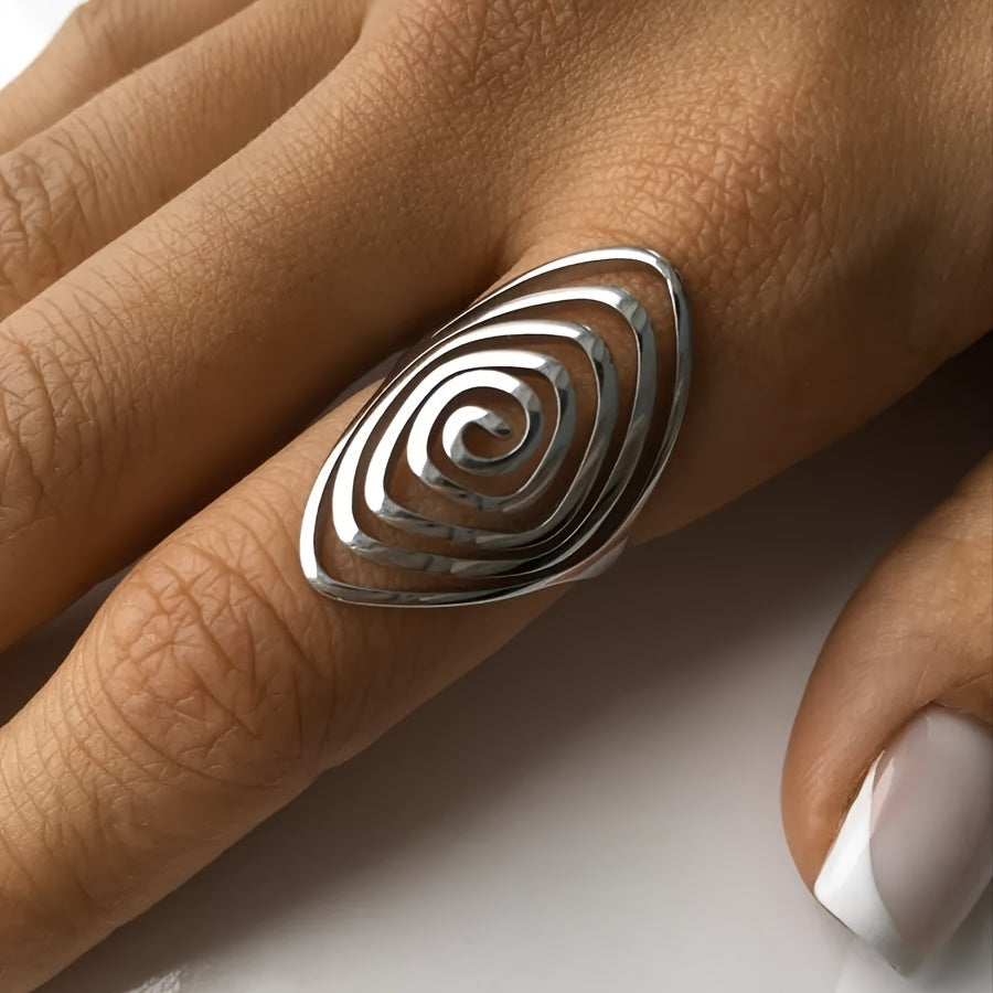 Scarlett | Elegant and Modern Hollow Spiral Stainless Steel Ring