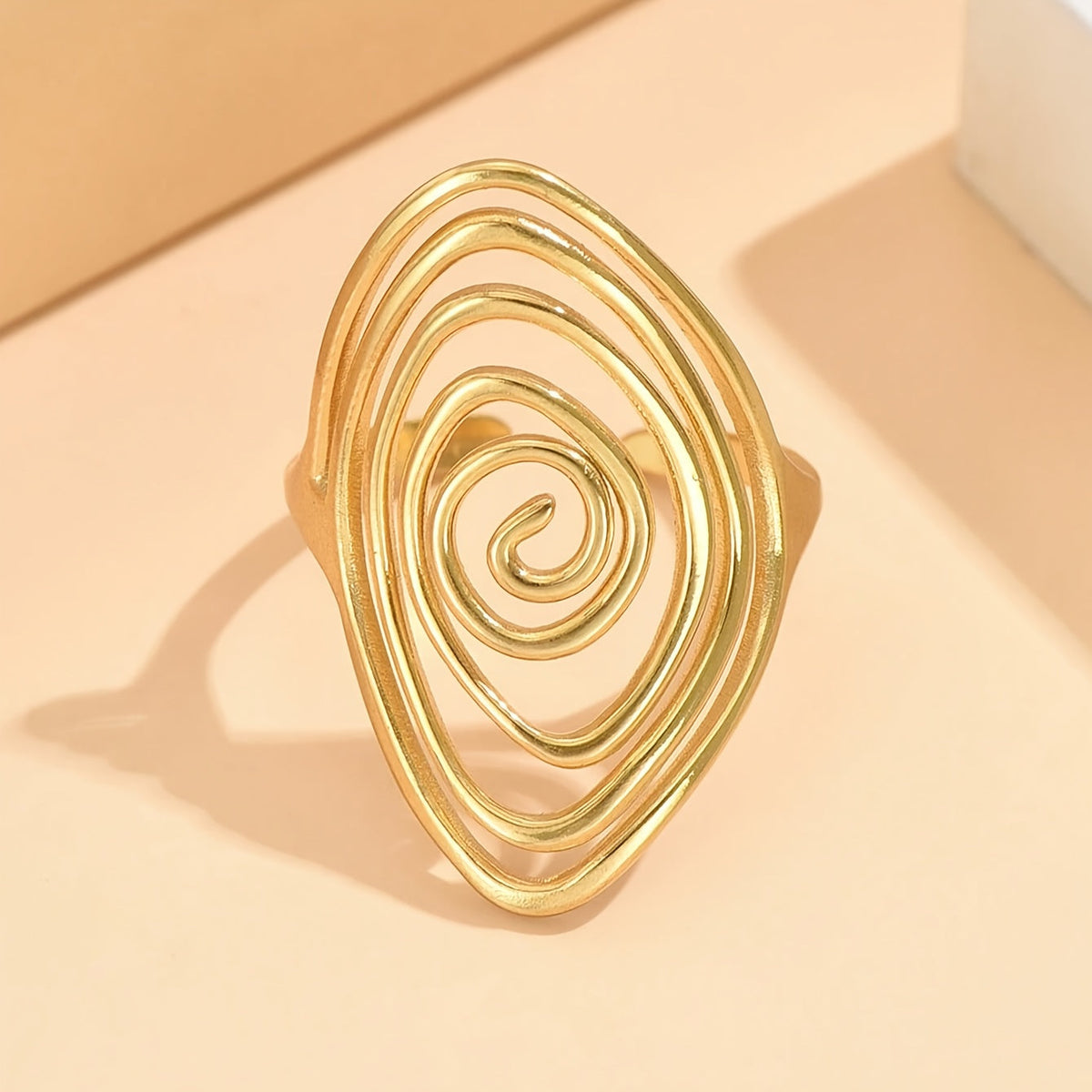 Scarlett | Elegant and Modern Hollow Spiral Stainless Steel Ring