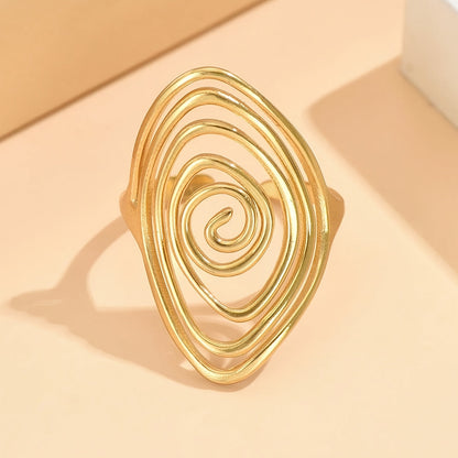 Scarlett | Elegant and Modern Hollow Spiral Stainless Steel Ring