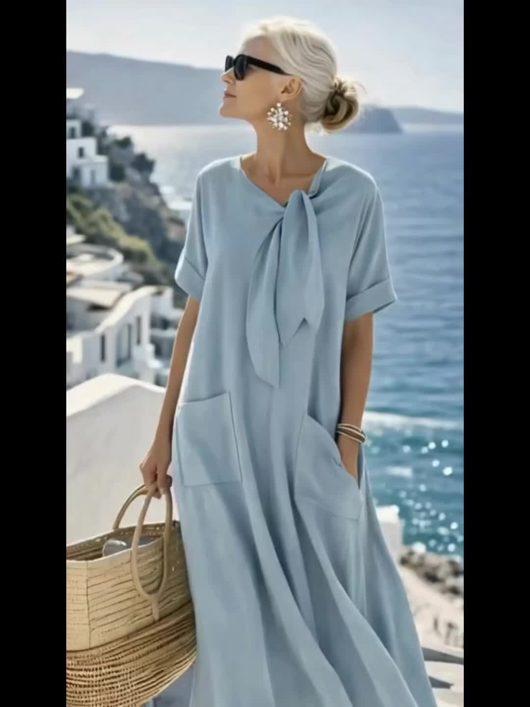 Naya™ Elegant Solid Color Long Dress with Fluid Style