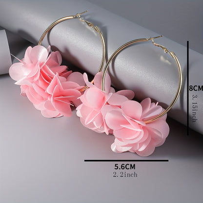 Harmony | Floral C-Shaped Earrings with Bohemian and Elegant Style