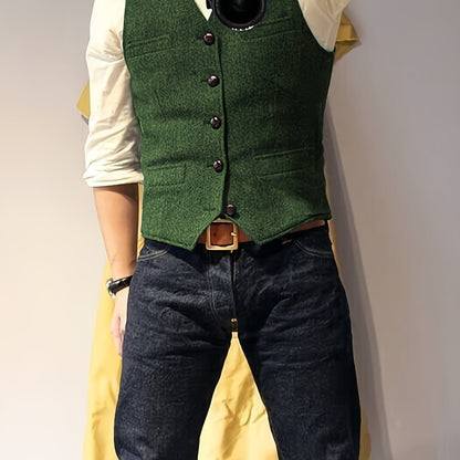 Zoltan | Vintage Herringbone Vest with Classic Style and Timeless Elegance