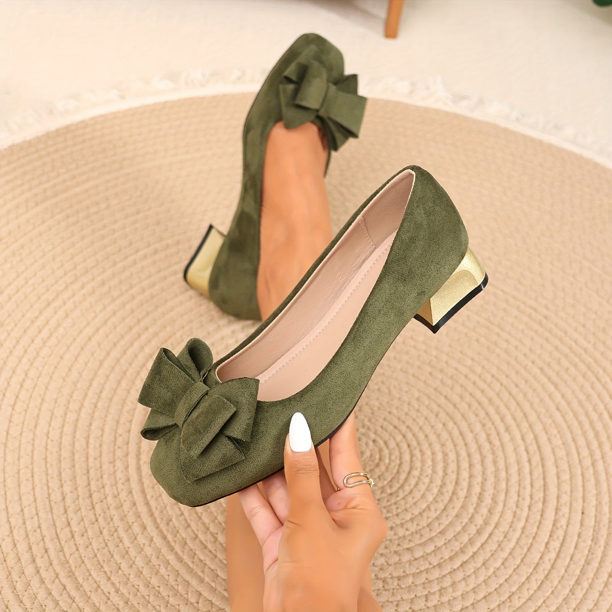 Daviella | Women's shoe with trendy bow on elegant chunky heel