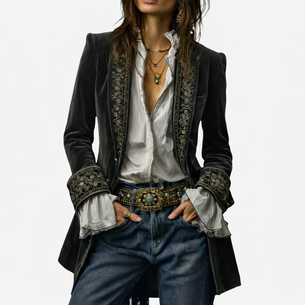 Sable &amp; Oro™ Luxury Embroidered Blazer