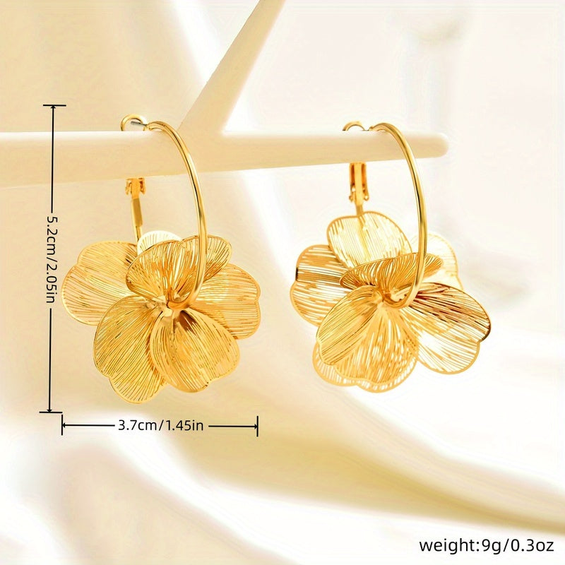 Selah™ Double Hoop Gold Earrings with Modern Design