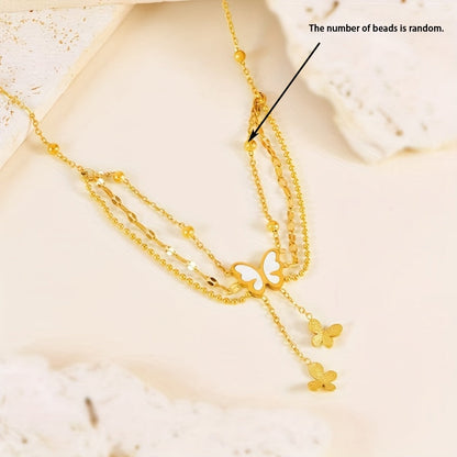 Brianna | Bohemian Three-Layer Ankle Bracelet with Charms and White Beads