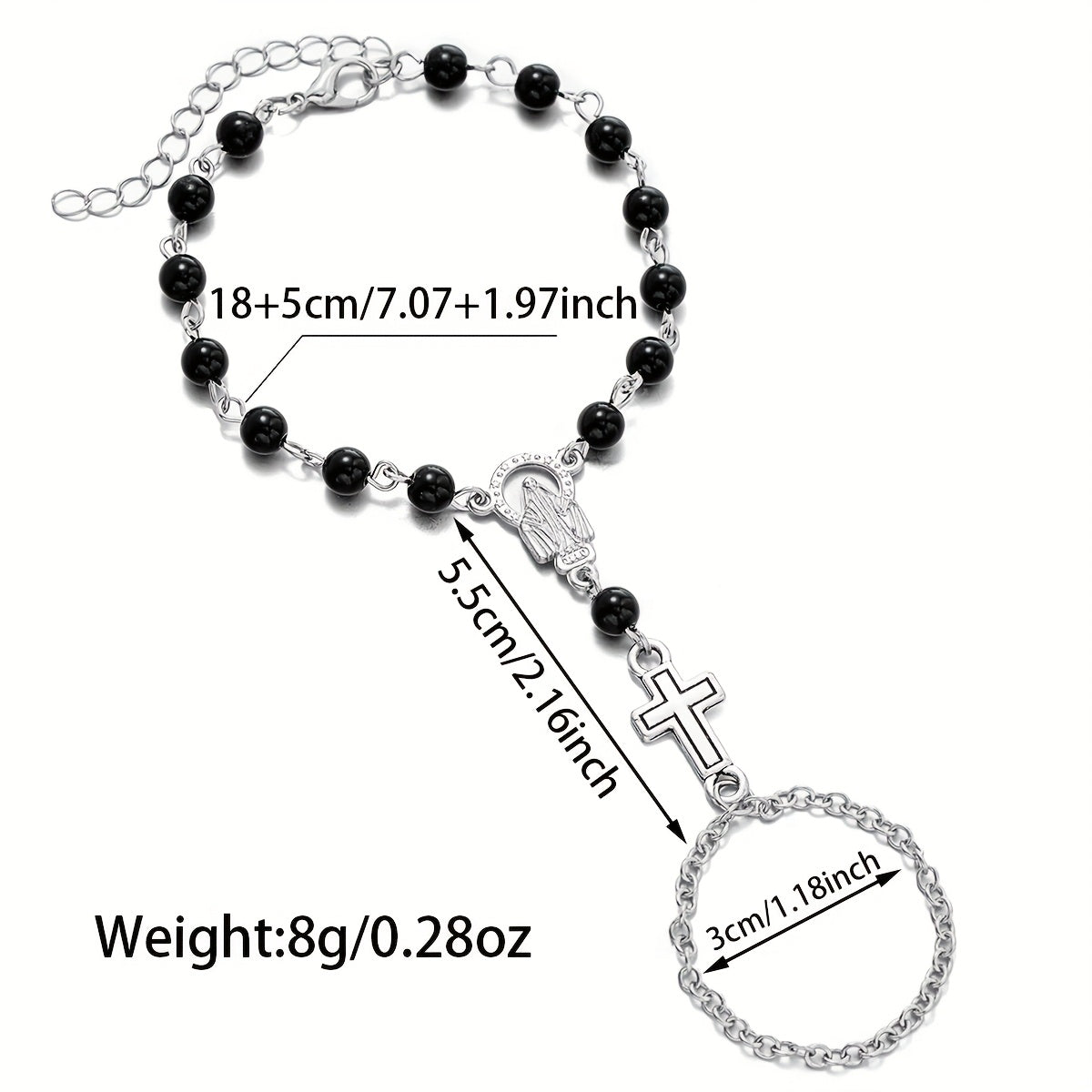 Brenton | Rosary Bracelet with Gothic Cross and Religious Details