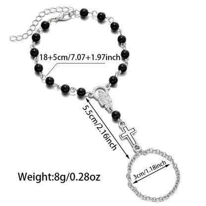Brenton | Rosary Bracelet with Gothic Cross and Religious Details