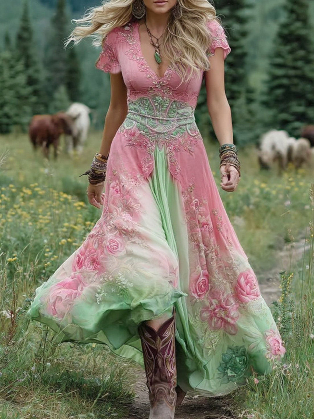 Amélique™ Floral Maxi Dress Spring Look