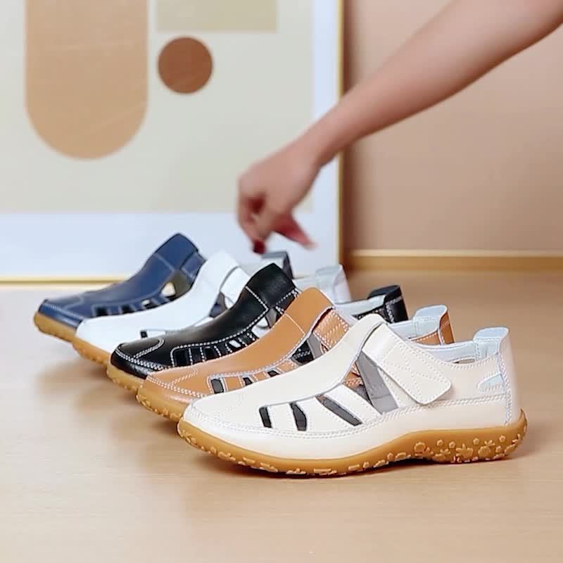 Norah™ Handmade Leather Loafers with Soft Sole and Vintage Design