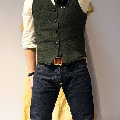 Zoltan | Vintage Herringbone Vest with Classic Style and Timeless Elegance