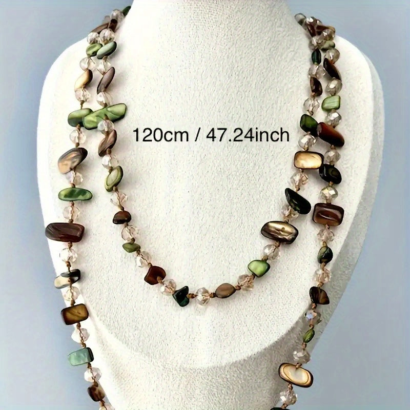 Brooklyn | Long Beaded and Shell Necklace with Natural Bohemian Style