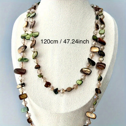 Brooklyn | Long Beaded and Shell Necklace with Natural Bohemian Style