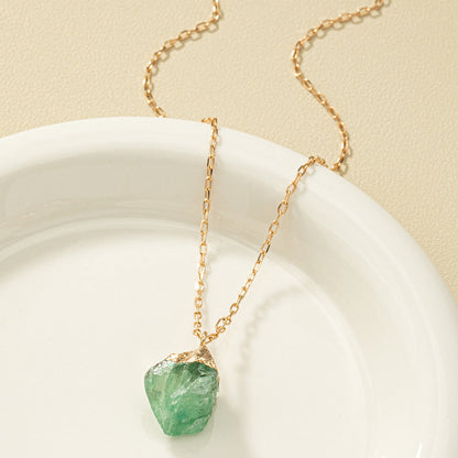 Taria™ Minimalist Necklace with Irregular Pendant Plated in 14K Gold