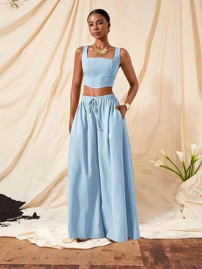 Alessia | Tank Top and Wide-Leg Pants Set with Pockets