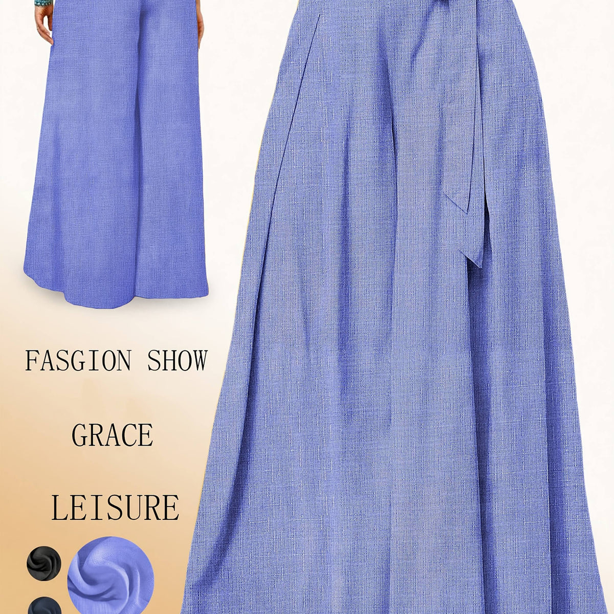 Valerie | High-Waisted Wide Leg Pants with Elegant Bow