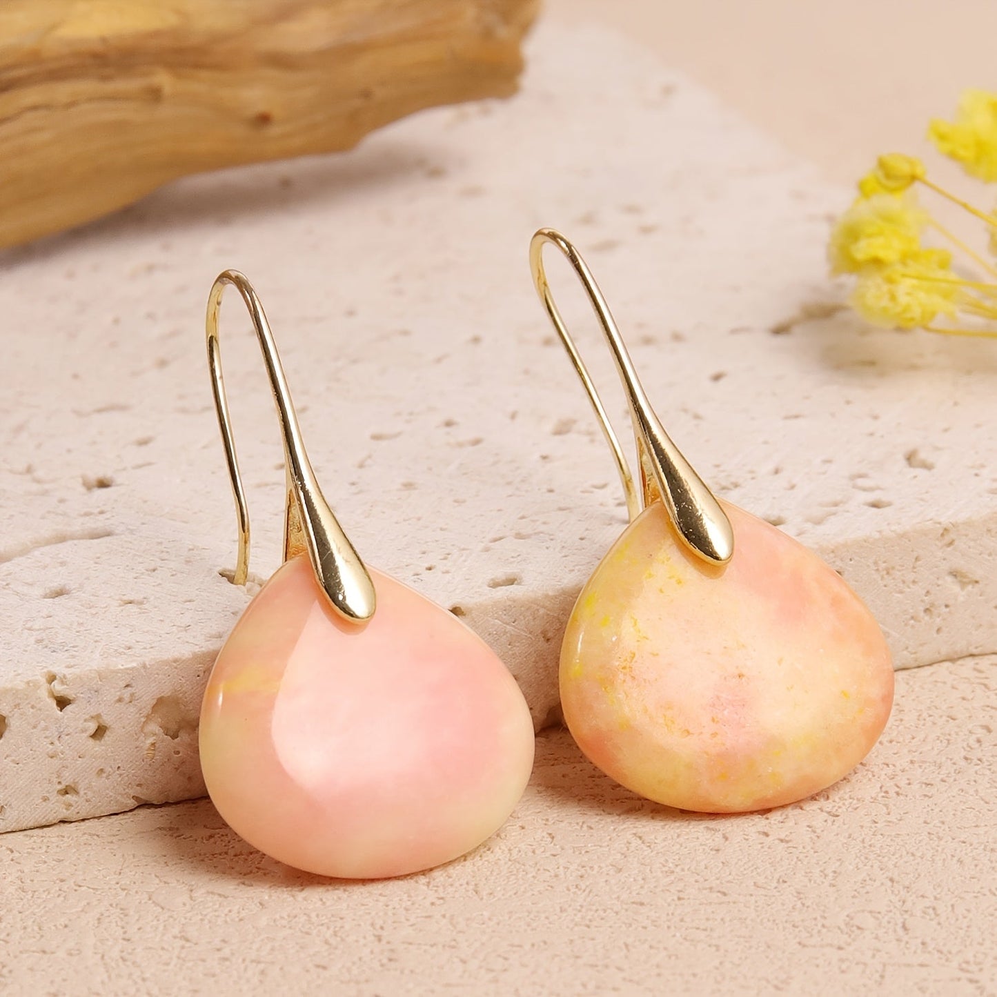 Mirea | Natural Stone Drop-Shaped Earrings with Elegant Style