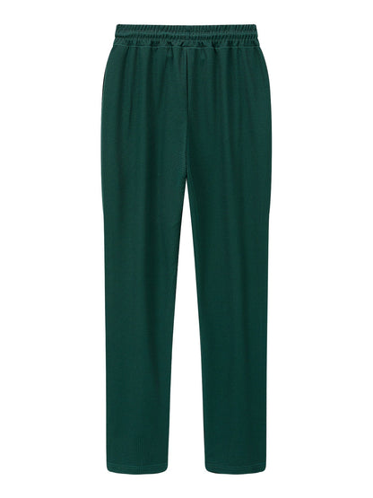 Yaxolt | Textured Relaxed Fit Pants with Maximum Comfort