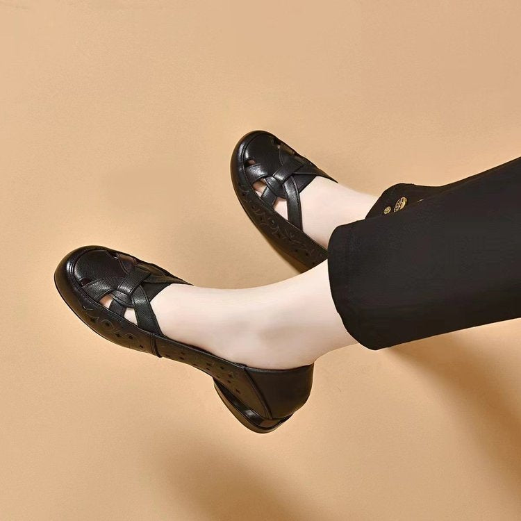 Janira | Leather Slip-On Shoes with Modern Cut Design